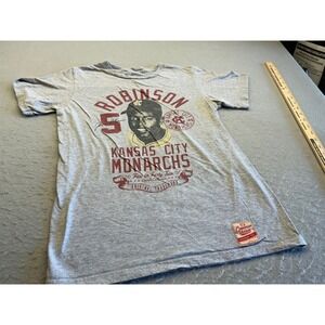 Common Union Jackie Robinson Kansas City Monarch Graphic Tee Small Grey Baseball